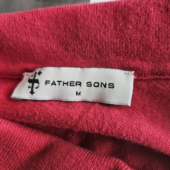 Father Sons Half-Zip Red Sweater Collared Pullover Long Sleeve Knit Size Medium - Picture 7 of 12